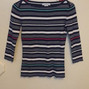 Liz Claiborne Navy striped sweater